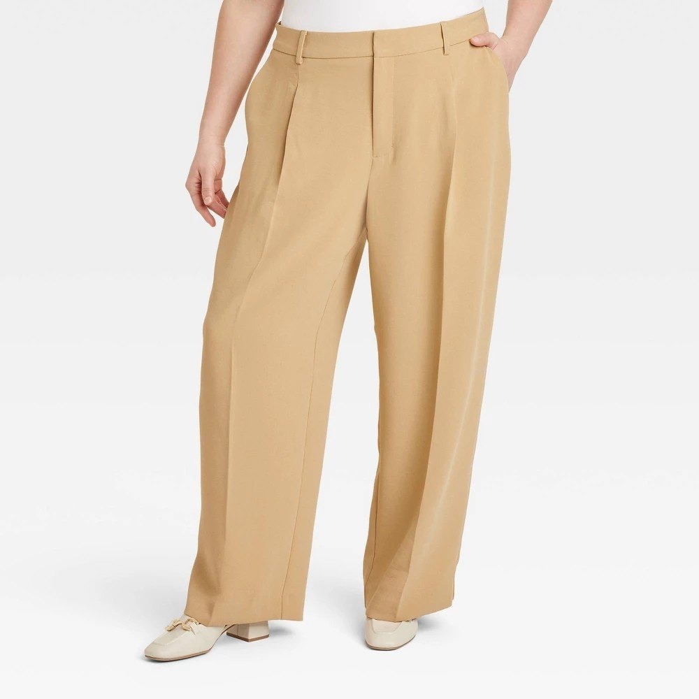 Women's Pants by A New Day Crepe‎ Trouser Tan Size 24 New With Tags